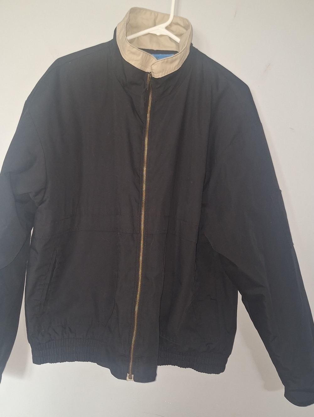 Cintas‎ Utility Work Jacket Coat Sz Large Black & Tan Quilted Lined